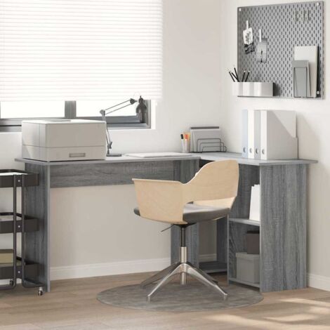 Bureau Sonoma gris 142 x 102 x 73 cm Bois d'ingénierie vidaXL