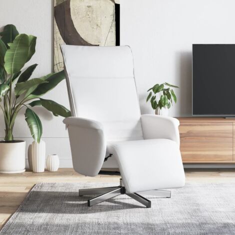 vidaXL Recliner Chair with Footrest White Faux Leather (1/5)