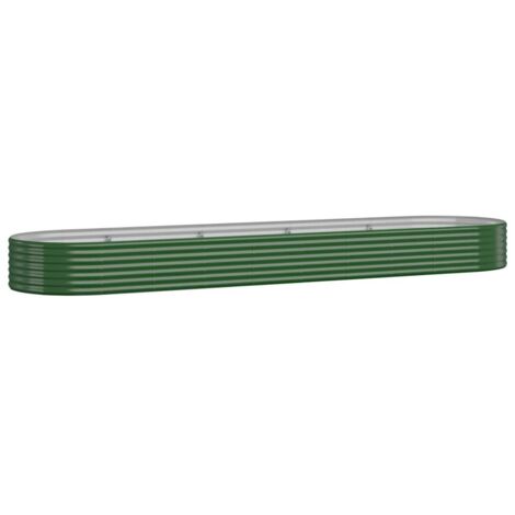 vidaXL Garden Raised Bed Galvanised Steel 396x100x36 cm Green