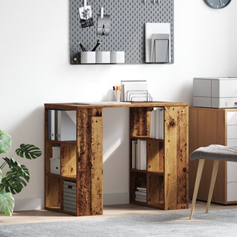 Bureau d'angle Vieux bois Bois massif de récupération Moyen vidaXL