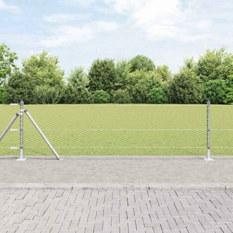 vidaXL Welded Wire Fence with Concrete Base 25 x 0.5 m (W x H)