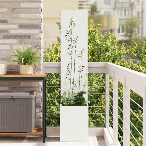 vidaXL Garden Privacy Screen White 32 x 150 cm Cold-rolled steel (1/5)