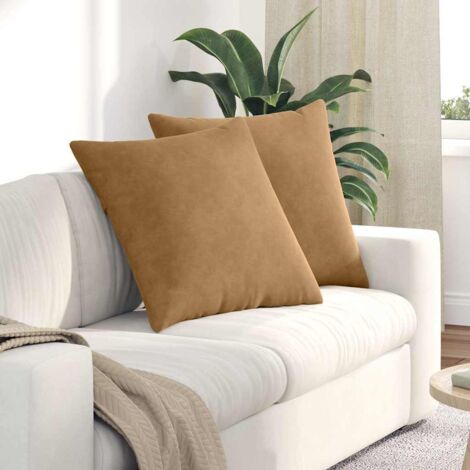 vidaXL  Sofa Pillows  2 pcs Brown 60 x 60 cm Corduroy Fabric