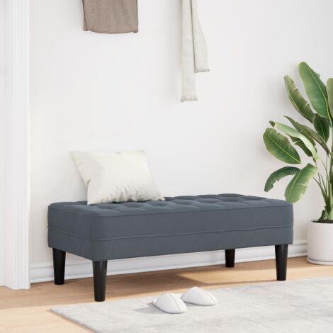 vidaXL  Bench  with Cushion Dark Grey 113 x 57 x 39 cm Velvet