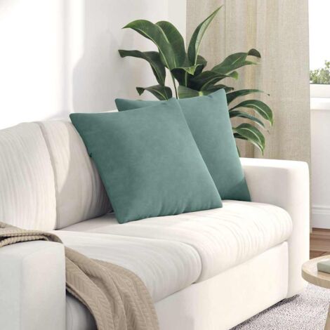 vidaXL  Sofa Pillows  2 pcs Sea Green 50 x 50 cm Corduroy Fabric
