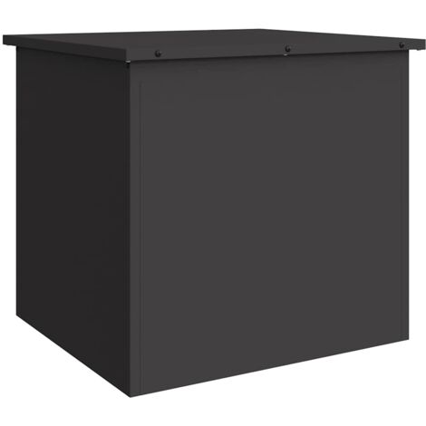 vidaXL  Outdoor Storage Box  Black 55 x 50.5 x 50 cm Galvanised Steel
