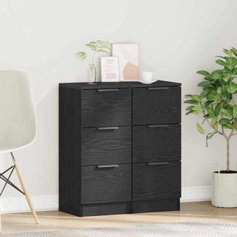 Buffets 2 pcs Chêne noir 30 x 30 x 70 cm Bois d'ingénierie vidaXL