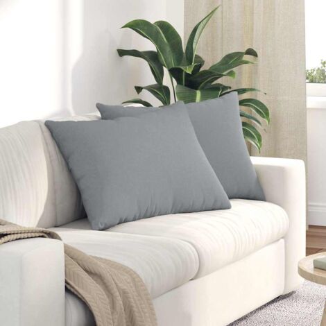 vidaXL Coussins de canapé 2 pcs Gris clair 70 x 50 cm tissu
