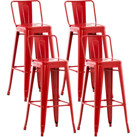 Lot de 4 tabourets de bar Mason Rouge