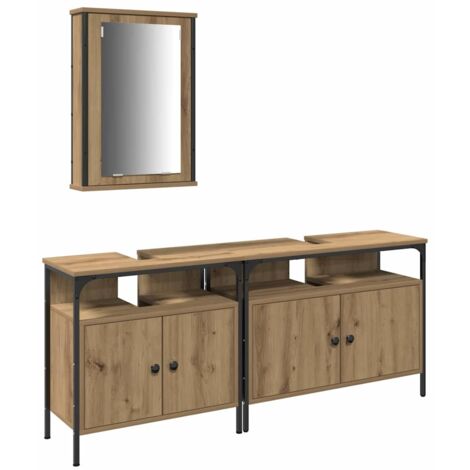 vidaXL Meubles de salle de bain 3 pcs Marron 80 x 30 x 60 cm (1/5)