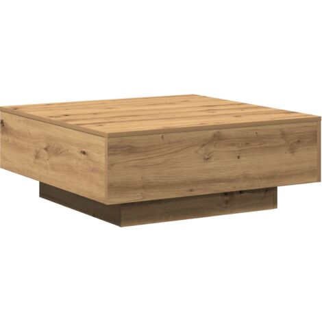 Vidaxl – Table basse fixe en chêne artisanal 80 x 80 x 31 cm – Bois d'ingénierie – Finition lisse et texturée – Assemblage facile