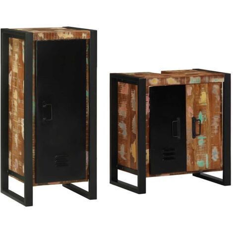 Ensemble de mobilier de salle de bain avec étagère 2 pcs vidaXL (1/5)