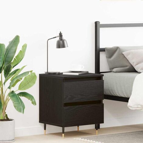 vidaXL  Bedside Cabinet  Black Oak 40 x 35 x 50 cm Engineered Wood (1/5)