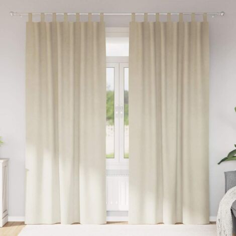 Rideaux 2 pcs Crème 140 x 260 cm Velours vidaXL