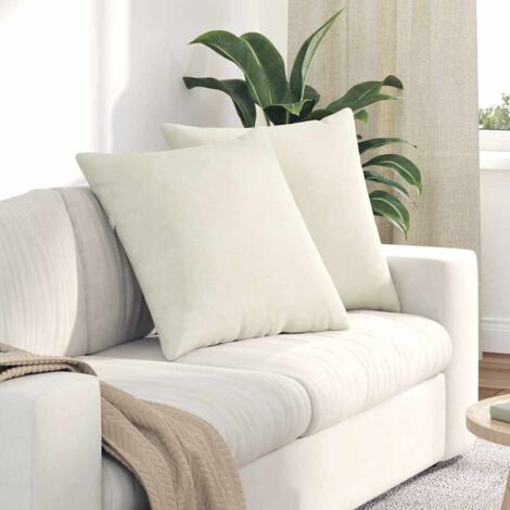 vidaXL  Sofa Pillows  2 pcs Cream 80 x 80 cm Corduroy Fabric