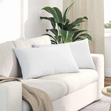 vidaXL Sofa Pillows 2 pcs White 80 x 40 cm Fabric