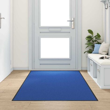 Tapis d'entrée Autre Bleu et Noir 120 x 300 cm Polyamide et PVC vidaXL