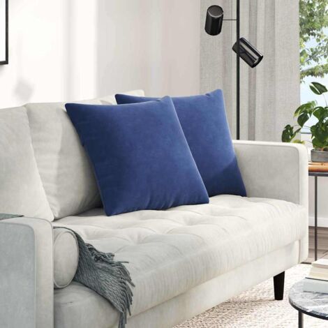 vidaXL Sofa Pillows 2 pcs Police Blue 50 x 50 cm Corduroy Fabric