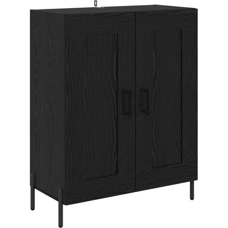 vidaXL Sideboard Black Oak 69.5 x 34 x 90 cm Engineered Wood and Iron (1/5)