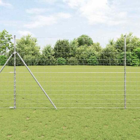 Clôture de prairie Gris 1.6 x 10 m Acier vidaXL (1/5)