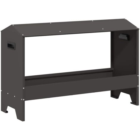 vidaXL Chicken Feeding Trough Black 81 x 32 x 53.5 cm