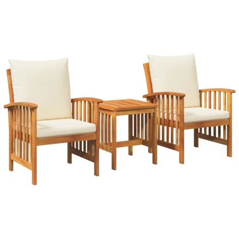 vidaXL  Garden Sofa Set  3 pcs Oil Natural Solid Acacia Wood (1/5)