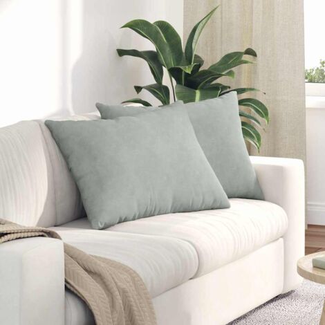 vidaXL  Sofa Pillows  2 pcs Light Grey 70 x 50 cm Corduroy Fabric