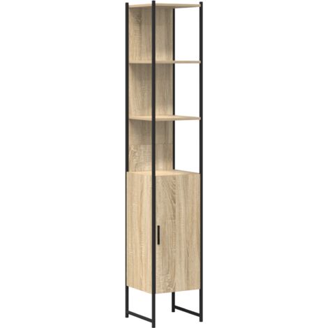 Vidaxl – Colonne de salle de bain beige 33 x 33 x 185,5 cm – Bois d'ingénierie – Porte affleurante – Rangement vertical moderne
