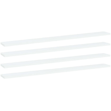 Panneaux de bibliothèque 4 pcs Blanc 100x10x1,5 cm Aggloméré vidaXL