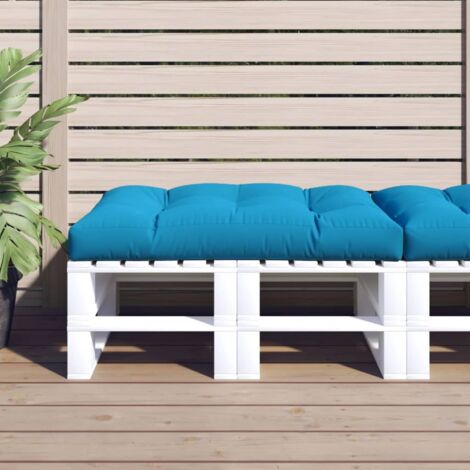 Coussin de palette bleu 120x80x12 cm tissu vidaXL