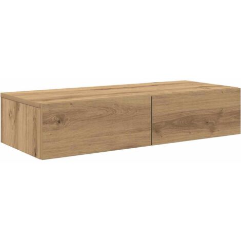 Vidaxl – Étagère murale avec tiroirs en bois d'ingénierie chêne artisanal – Dimensions 80x33x17 cm – Charge max 60 kg – Fixation murale (1/5)