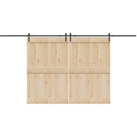 Kit de quincaillerie de porte coulissante 427 cm acier noir vidaXL (1/5)
