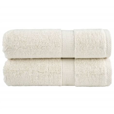 Serviettes de toilette premium SOLUND 2 pièces Crème 30 x 30 cm 600 g/m² vidaXL
