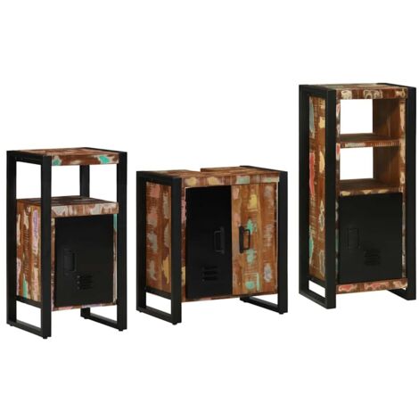 vidaXL Bathroom Furniture Set with Drawer 3 pcs Solid Reclaim Wood (1/5)