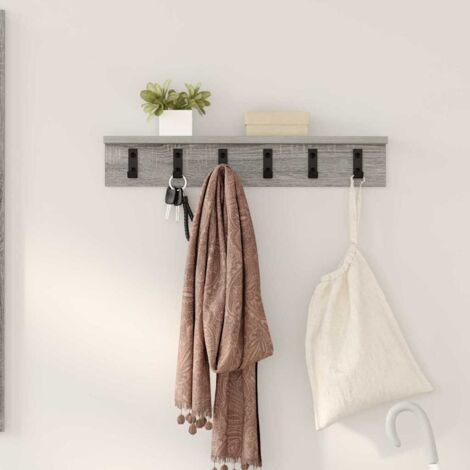 Porte-manteau mural Sonoma gris 60 x 10.5 x 10.5 cm vidaXL