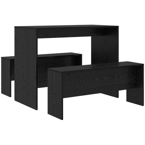 Ensemble de salle à manger 2 pcs Chêne noir Bois d'ingénierie vidaXL
