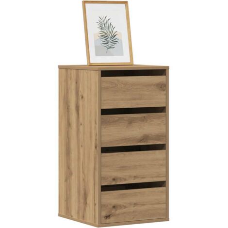Commode d'angle chêne artisanal 40x41x76 cm bois d'ingénierie vidaXL