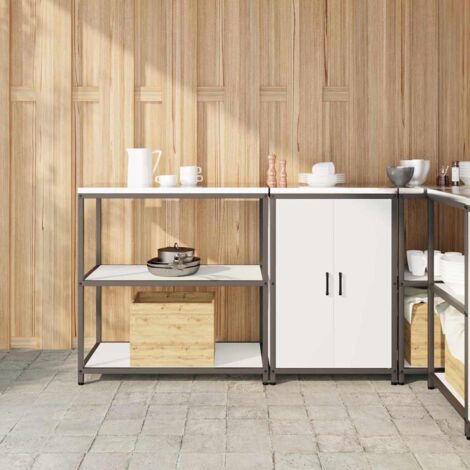 Ensemble de rangement cuisine 2 pcs Blanc Acier laminé à froid vidaXL