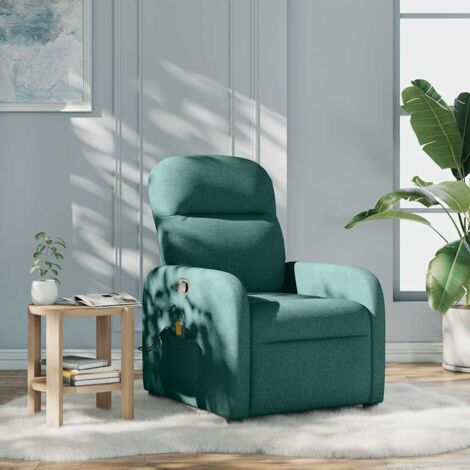 Fauteuil de massage inclinable Vert foncé Tissu vidaXL
