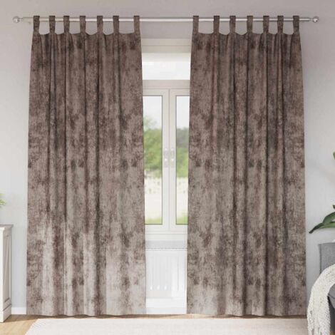 vidaXL  Velvet Curtains  2 pcs Cappuccino 225 x 140 cm Velvet