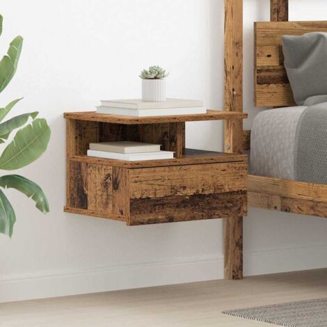 Table de nuit flottante avec tiroir Bois ancien 40 x 31 x 27 cm vidaXL
