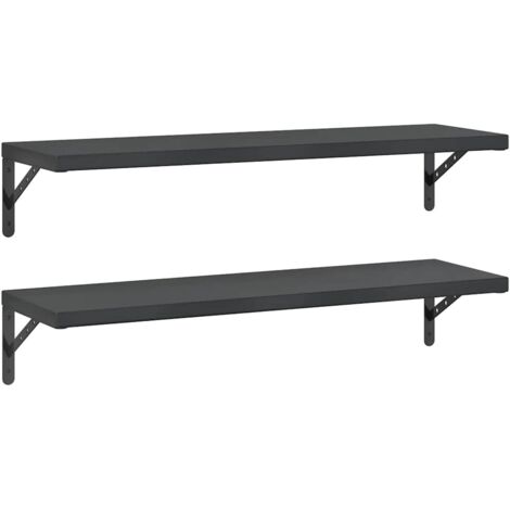 Étagères murales 2 pcs 100x30 cm noir acier inoxydable vidaXL (1/5)