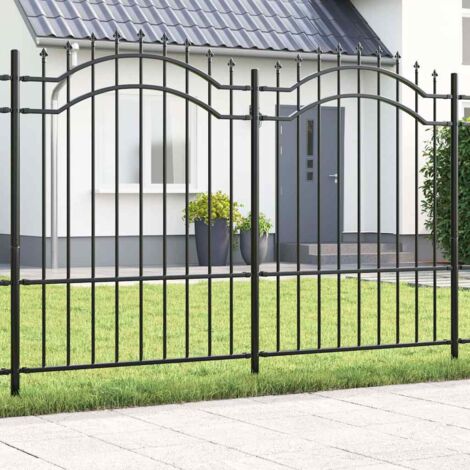 Clôture de jardin Gris 190 cm Acier peint par poudre vidaXL