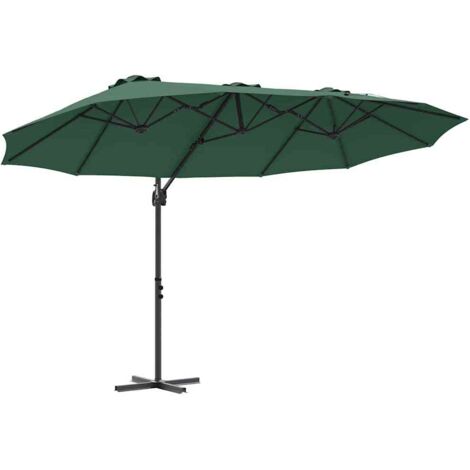 Parasol Vert 372 x 198 x 243 cm Polyester et Aluminium vidaXL (1/5)