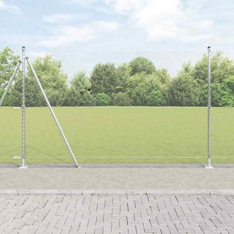 vidaXL Welded Wire Fence with Concrete Base 50 x 1.6 m (W x H)