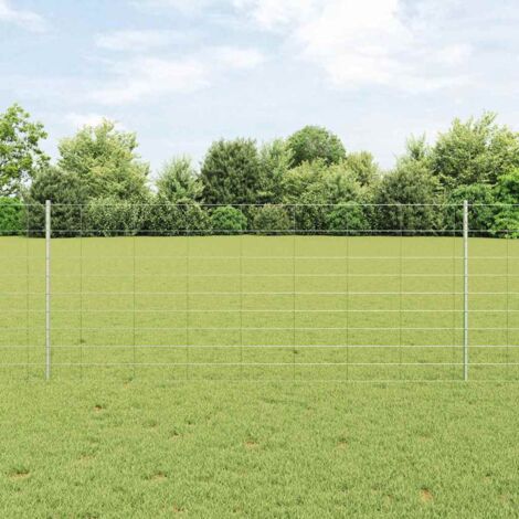 Clôture avec poteaux Argent 1 x 50 m Acier vidaXL