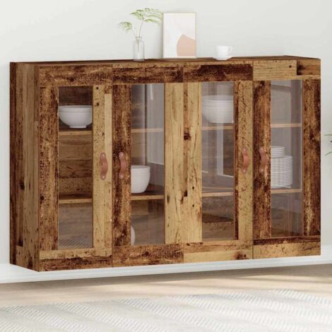 vidaXL Wall Cabinets 2 pcs Old Wood 69.5 x 34 x 90 cm Engineered Wood (1/5)