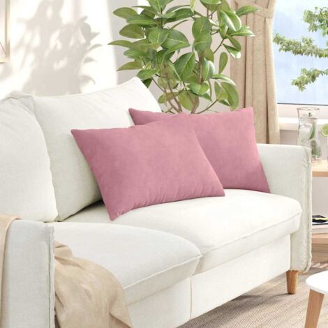 vidaXL Sofa Pillows 2 pcs Pink 60 x 40 cm Corduroy Fabric