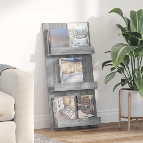 vidaXL Magazine Rack Grey Sonoma 51 x 11 x 102 cm Engineered Wood