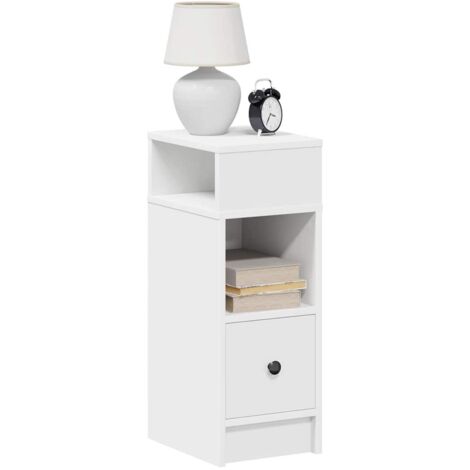 Table de chevet avec tiroir blanc 25x31x66 cm vidaXL